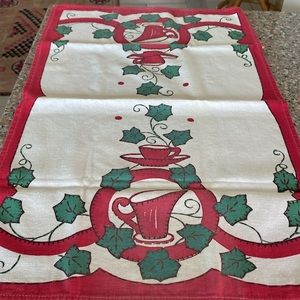 Vintage Christmas Colored Cotton Kitchen Towel